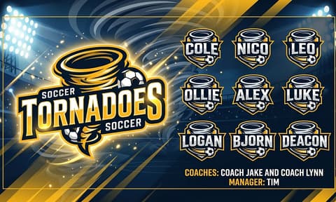Tornadoes Soccer AI-generated Team Banner