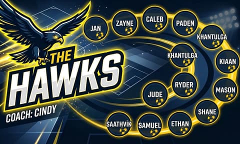 THE HAWKS Soccer AI-generated Team Banner