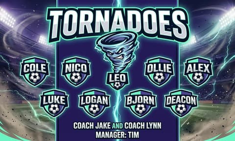 Tornadoes Soccer AI-generated Team Banner