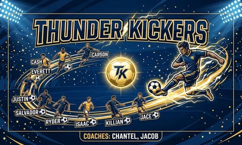 Thunder Kickers Soccer AI-generated Team Banner