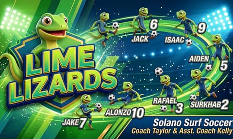 LIME LIZARDS Soccer AI-generated Team Banner