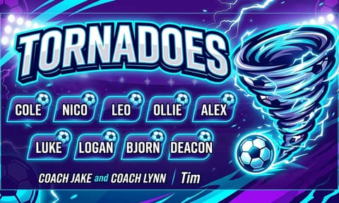 Tornadoes Soccer AI-generated Team Banner