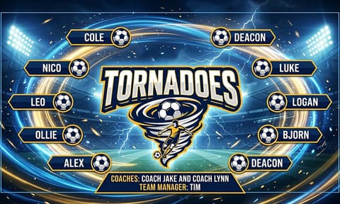 Tornadoes Soccer AI-generated Team Banner