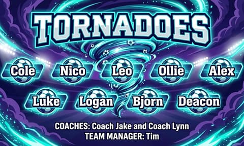 Tornadoes Soccer AI-generated Team Banner