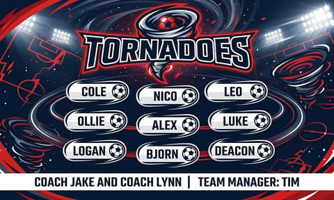 Tornadoes Soccer AI-generated Team Banner