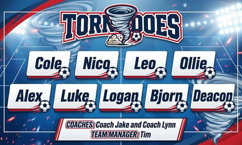 Tornadoes Soccer AI-generated Team Banner