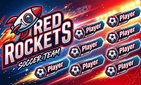 Red Rockets Soccer AI image template