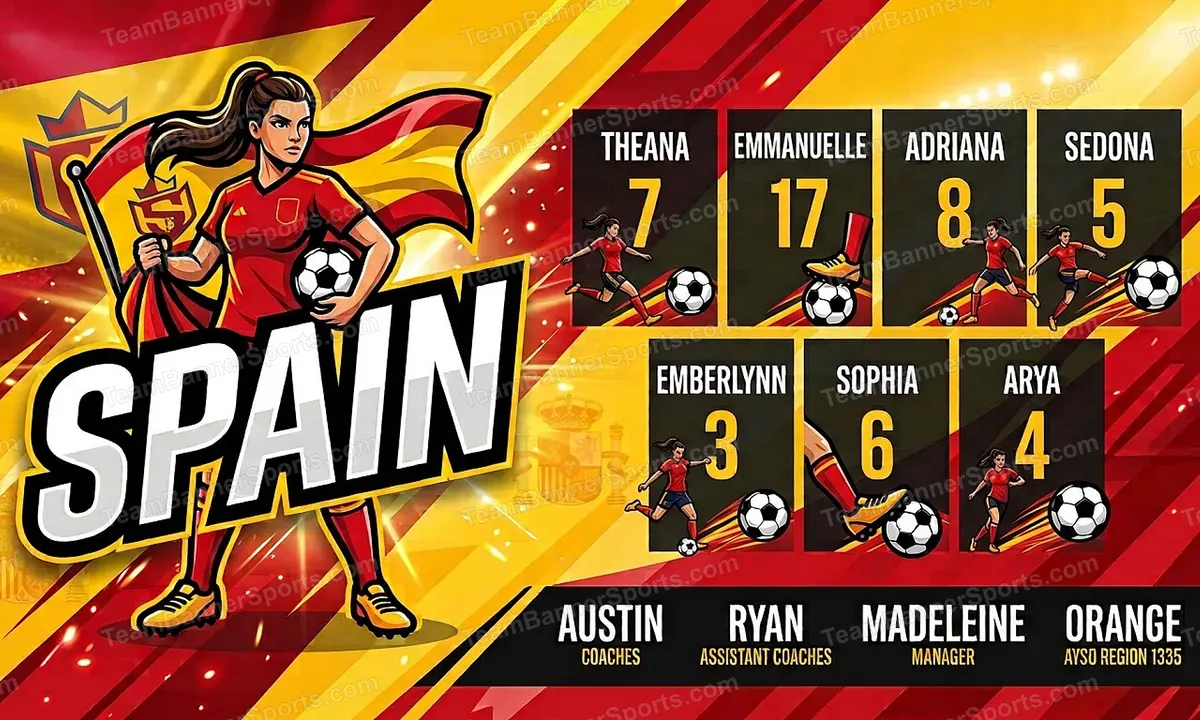 Spain soccer team banner created with AI