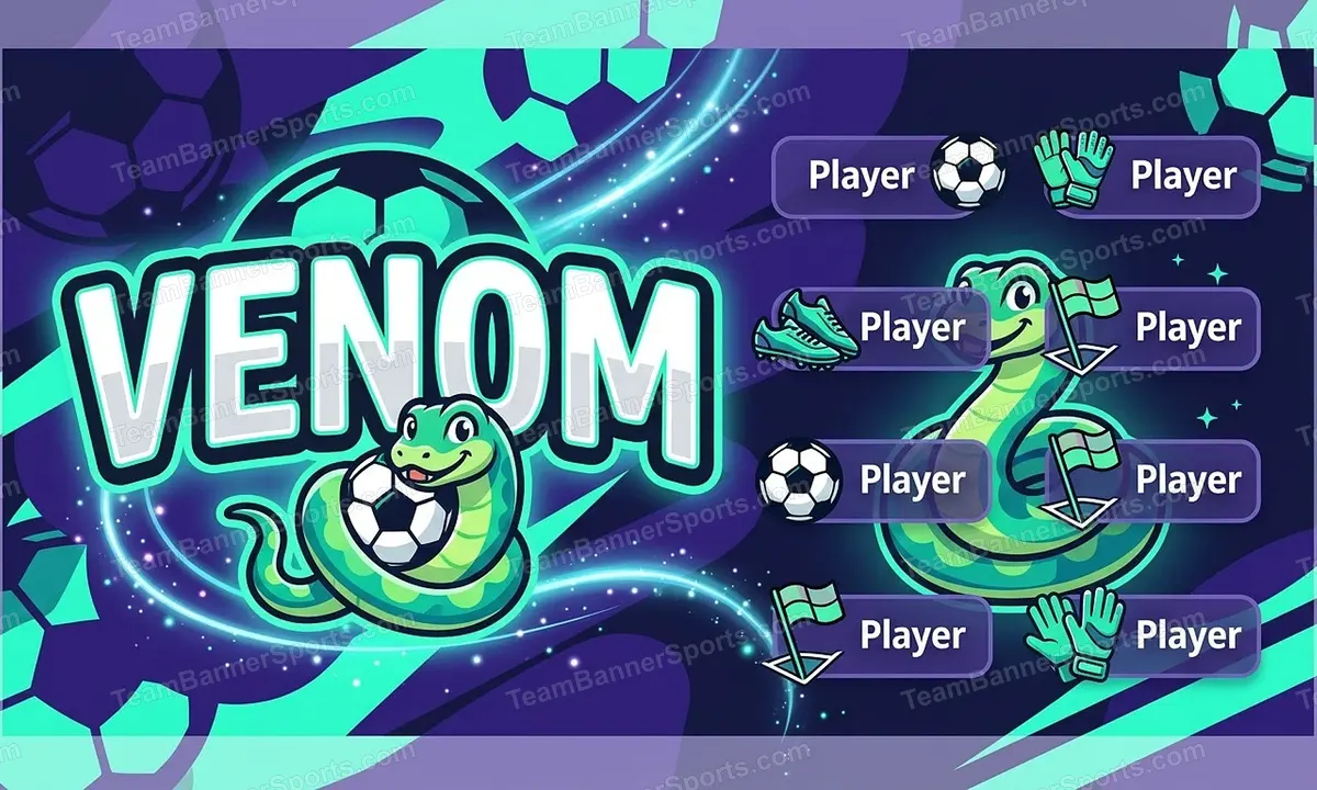 Venom soccer team banner created with AI