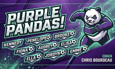 Purple Pandas! Soccer AI image template