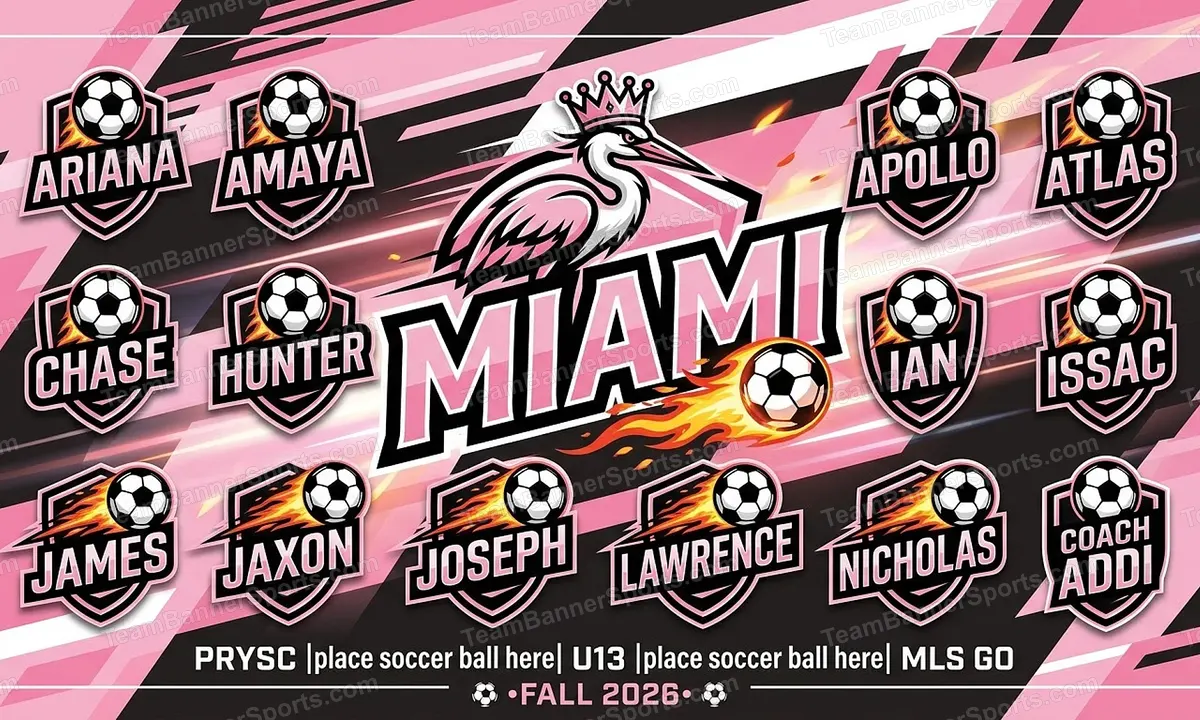Miami soccer team banner created with AI