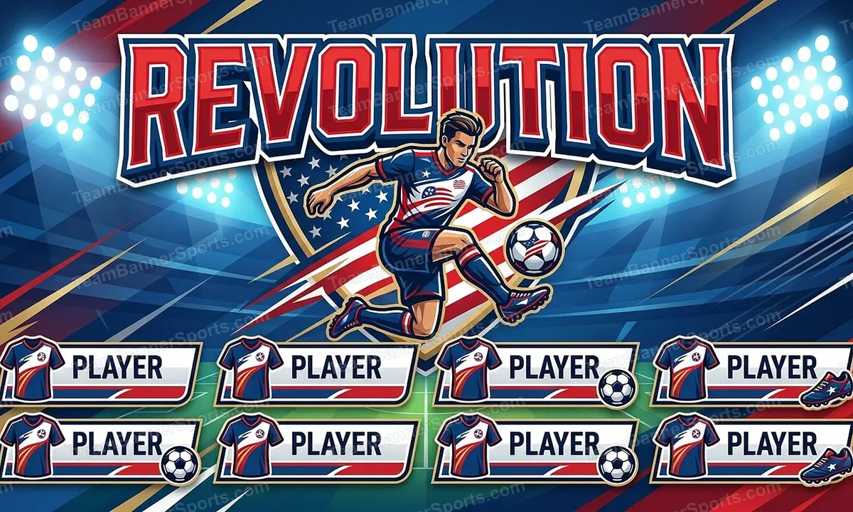Revolution soccer team banner created with AI