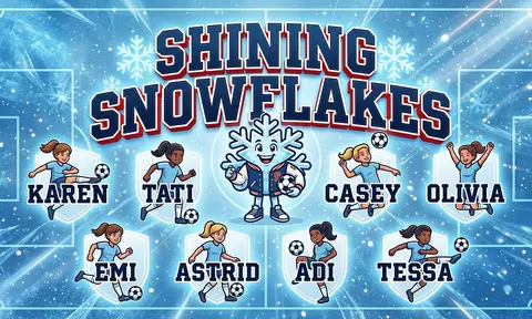 Shining snowflakes Soccer AI image template
