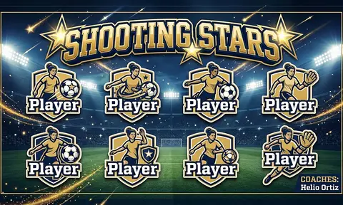 Shooting stars Soccer AI image template