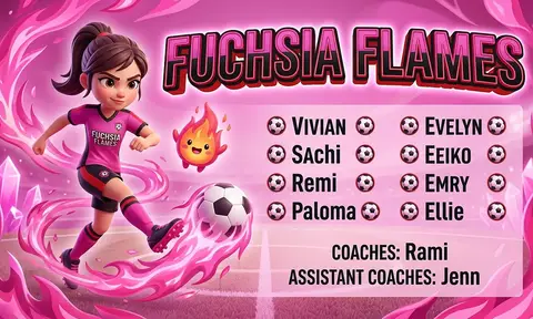 Fuchsia Flames Soccer AI image template