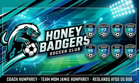 Honey Badgers Soccer AI image template