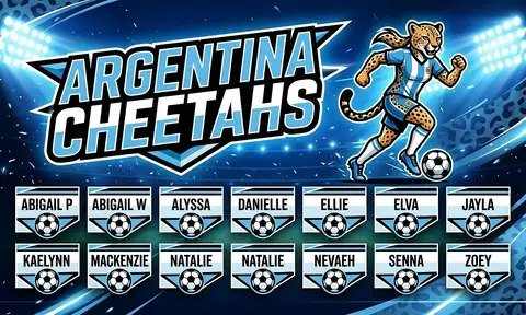 Argentina Cheetahs Soccer AI image template