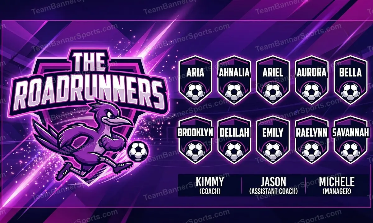 The Roadrunners soccer team banner created with AI