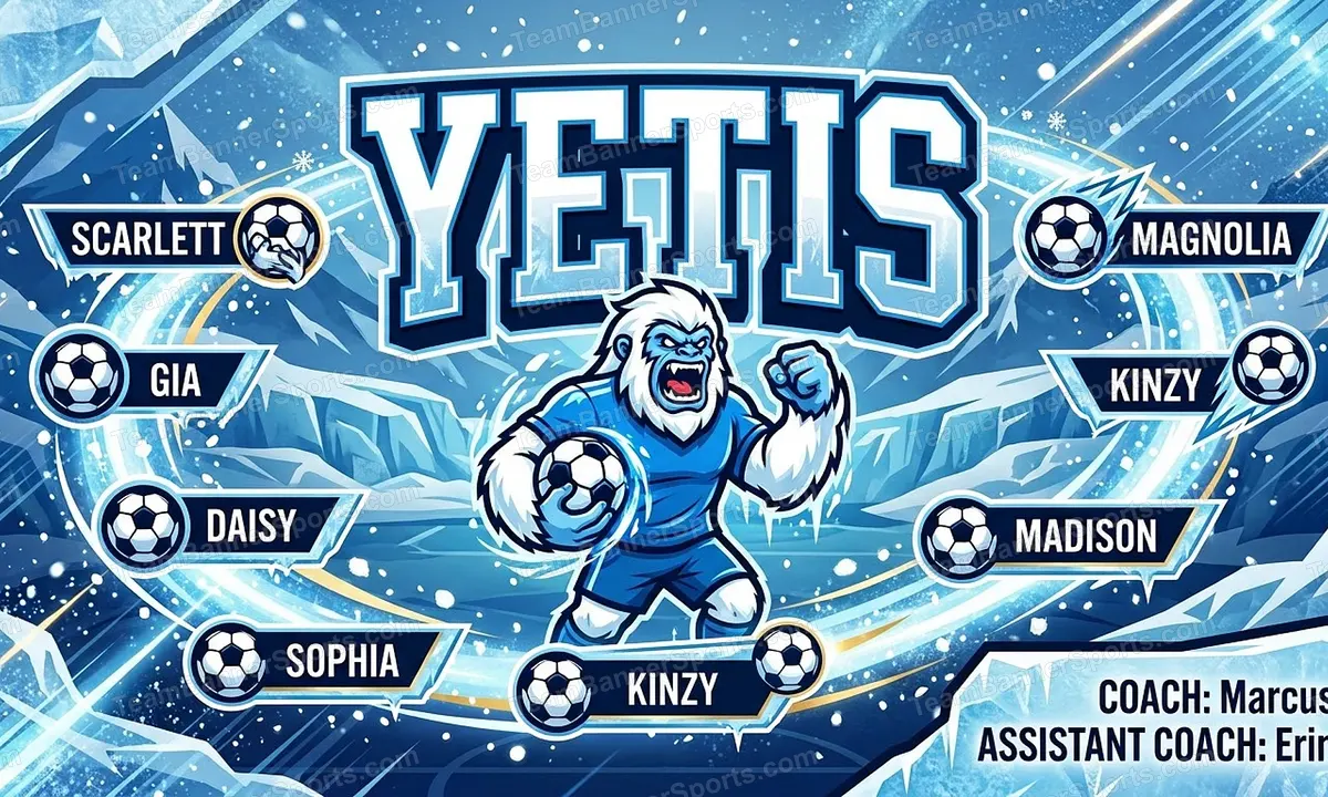 Yetis soccer team banner created with AI