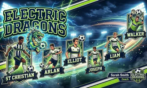 electric dragons Soccer AI image template