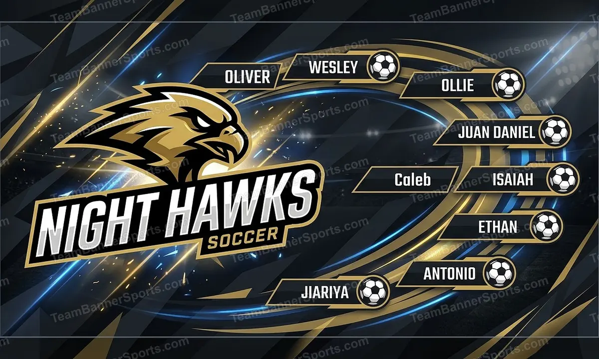 Night Hawks soccer team banner created with AI