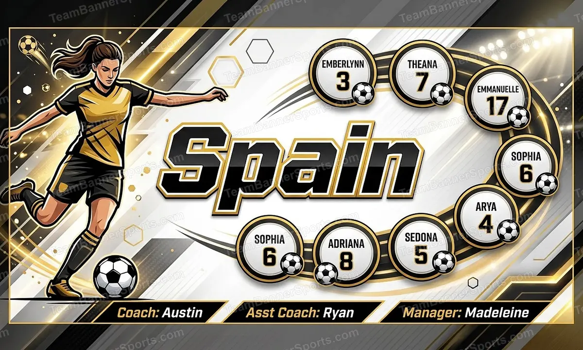 Spain soccer team banner created with AI