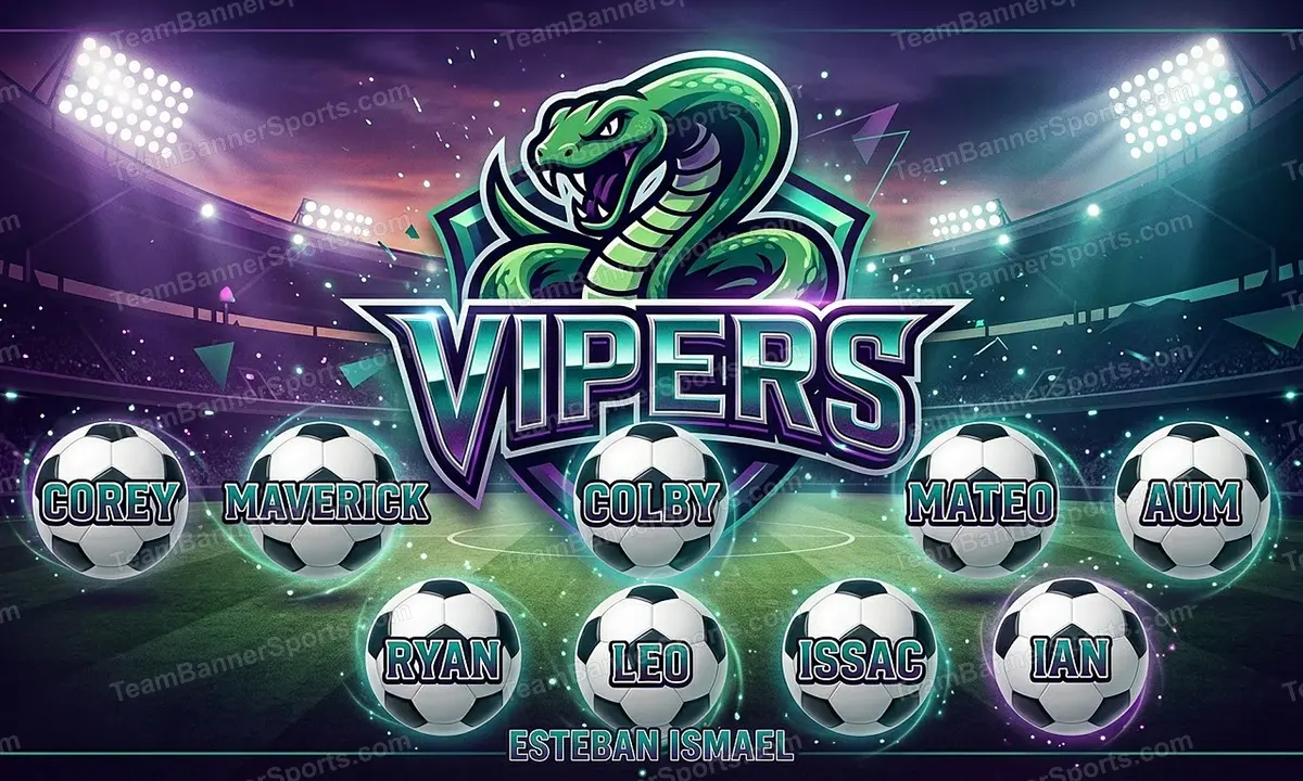 Vipers soccer team banner created with AI