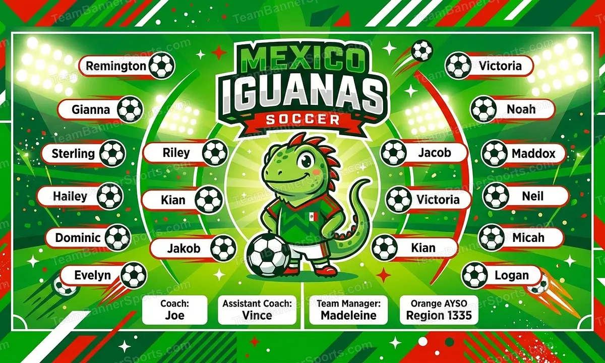 Mexico Iguanas soccer team banner created with AI