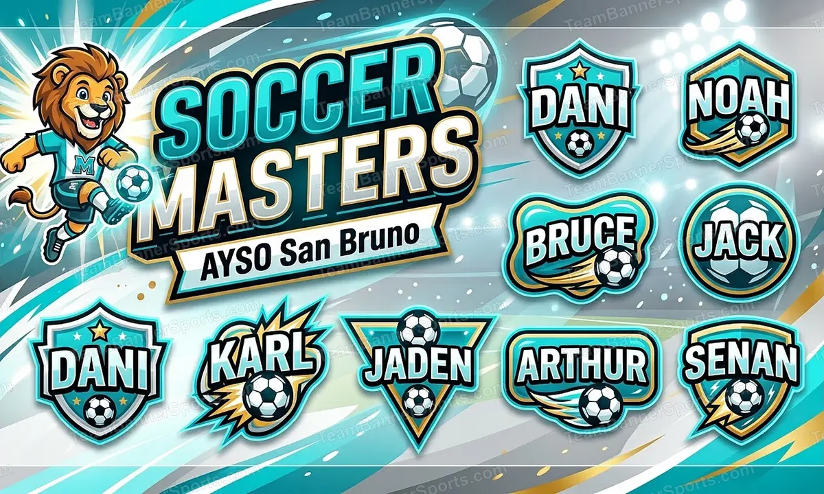 Soccer Masters soccer team banner created with AI