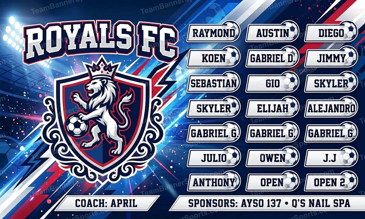 Royals FC soccer team banner created with AI