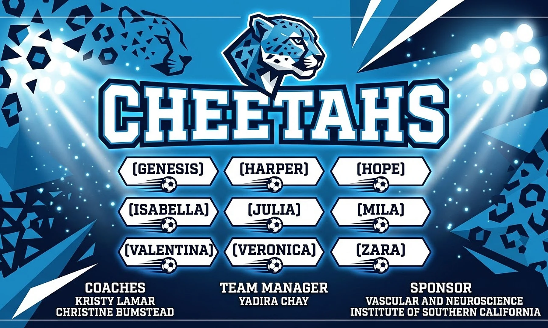 Cheetahs Soccer AI image template