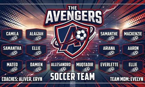 The Avengers Soccer AI image template