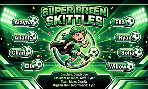 Super Green Skittles Soccer AI image template