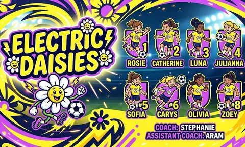 Electric Daisies Soccer AI image template