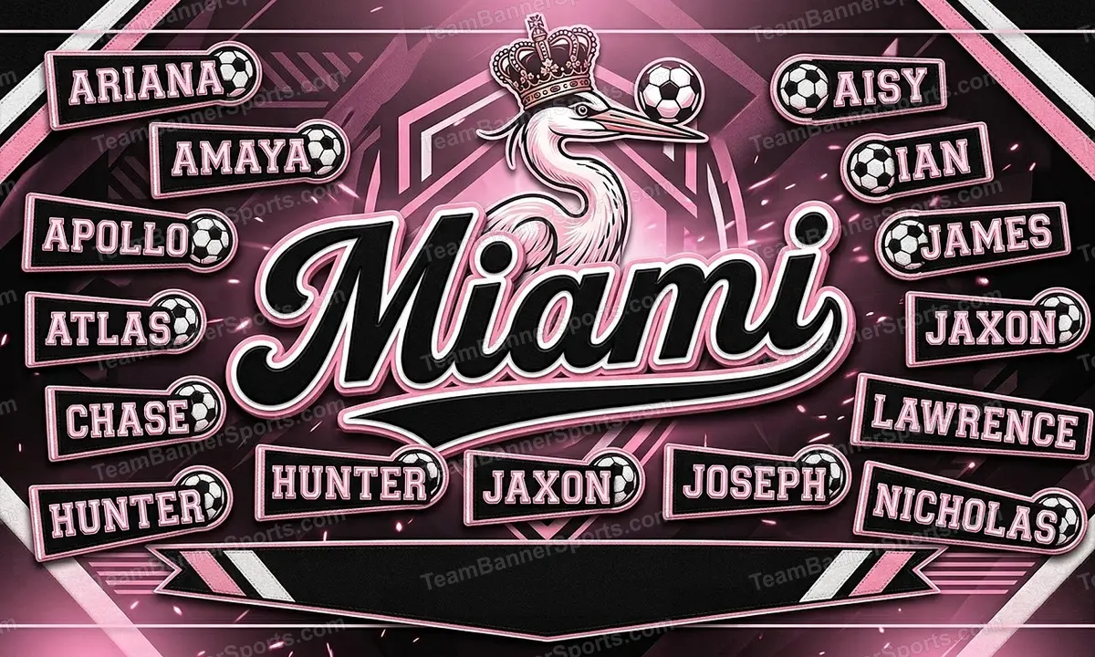 Miami soccer team banner created with AI