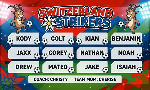 Switzerland Strikers Soccer AI image template