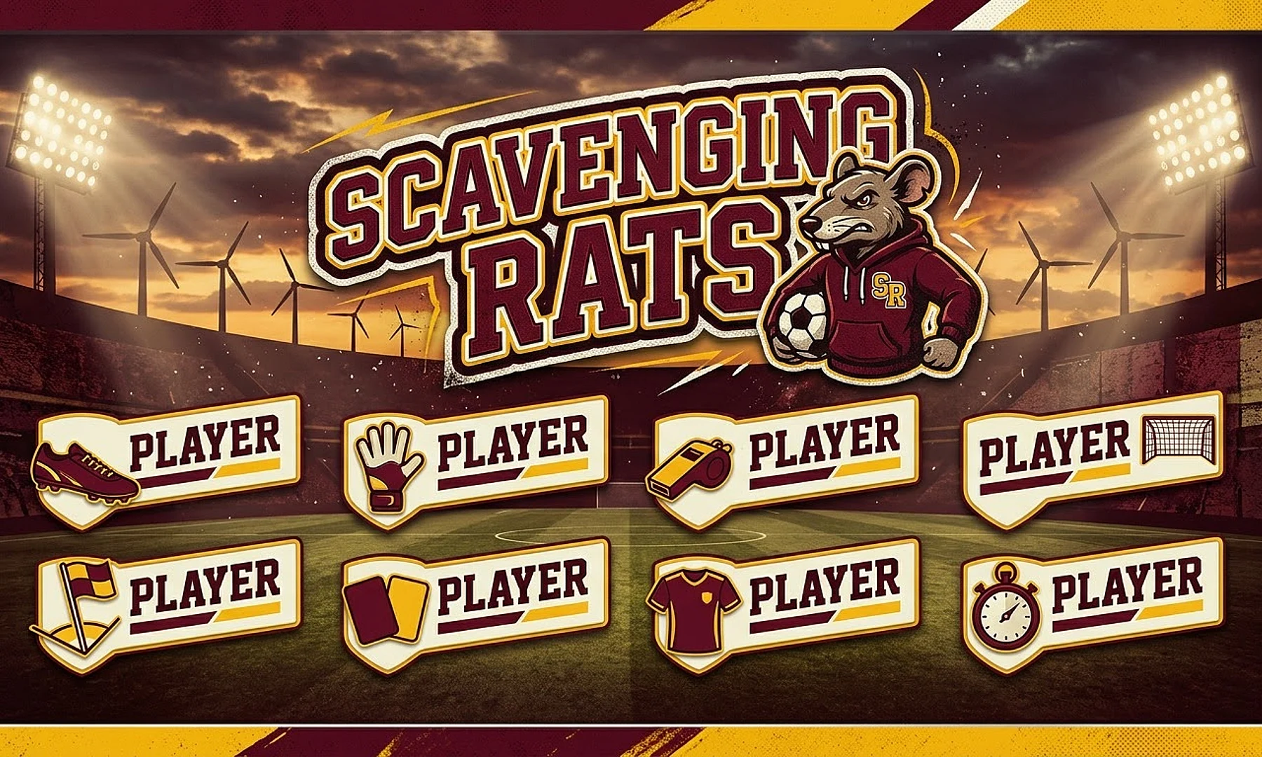 Scavenging Rats soccer team banner created with AI