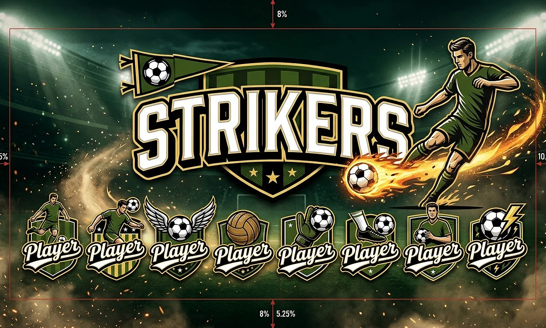 Strikers soccer team banner created with AI