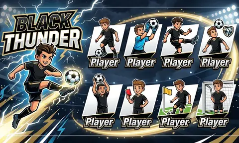 Black Thunder Soccer AI image template