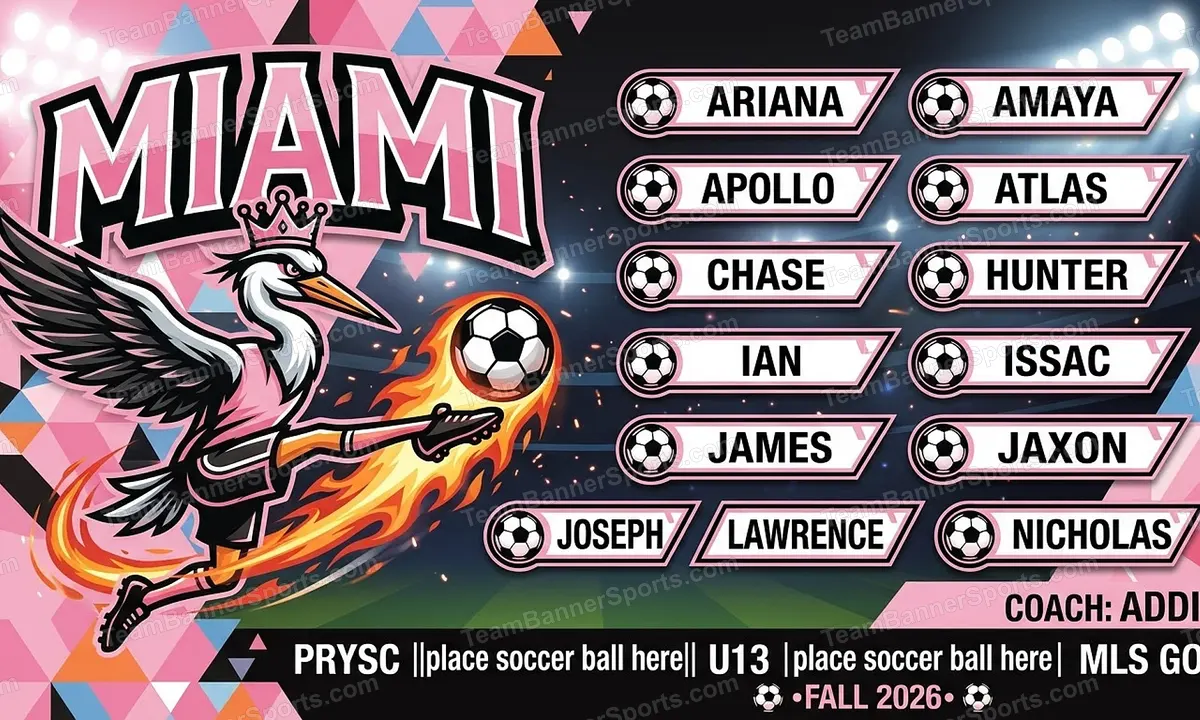 Miami soccer team banner created with AI