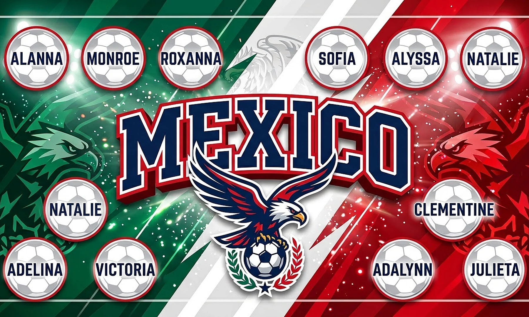 Mexico soccer team banner created with AI