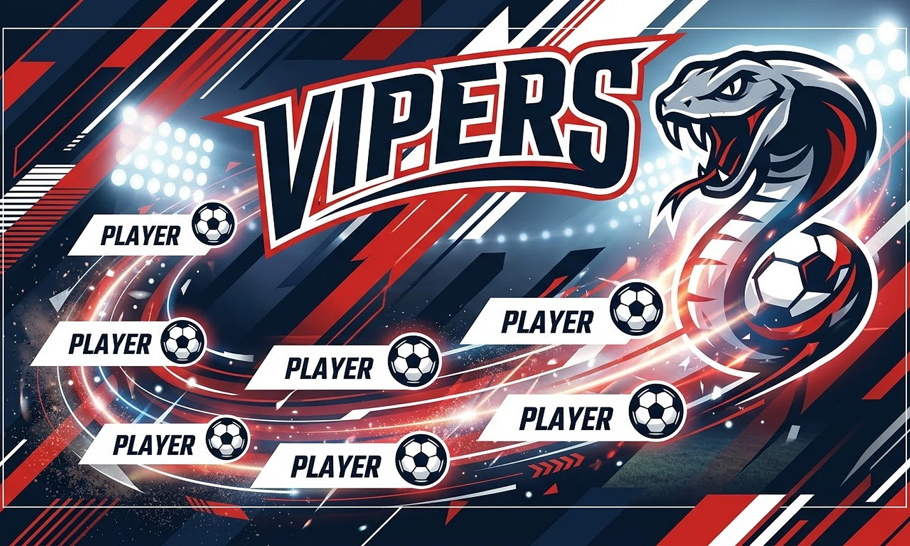Vipers soccer team banner created with AI