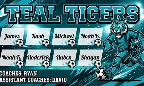 Teal Tigers Soccer AI image template