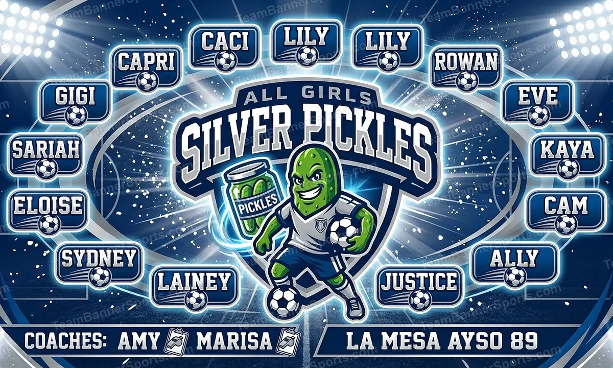 Silver Pickles soccer team banner created with AI
