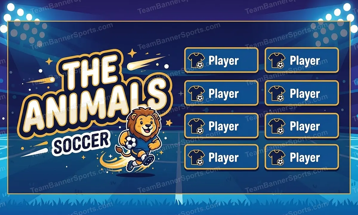 The Animals soccer team banner created with AI