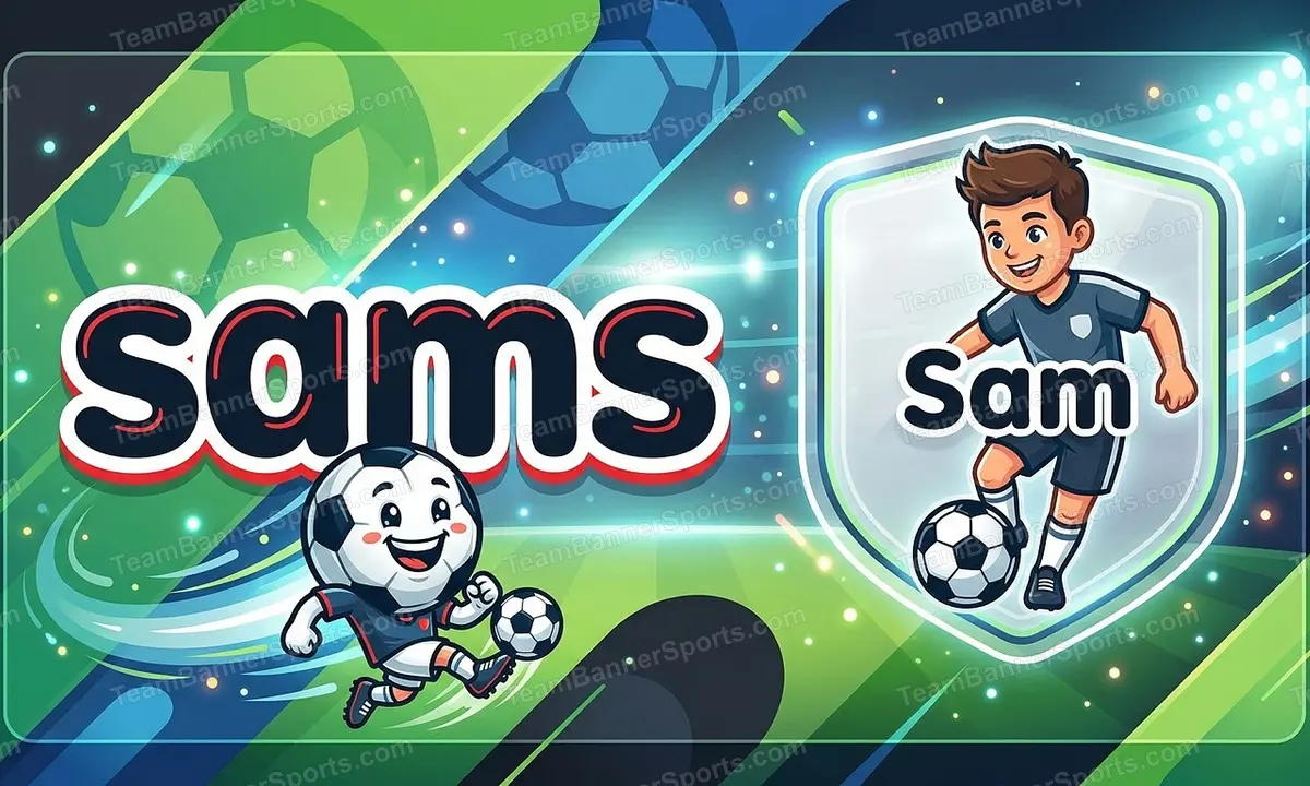 sams soccer team banner created with AI