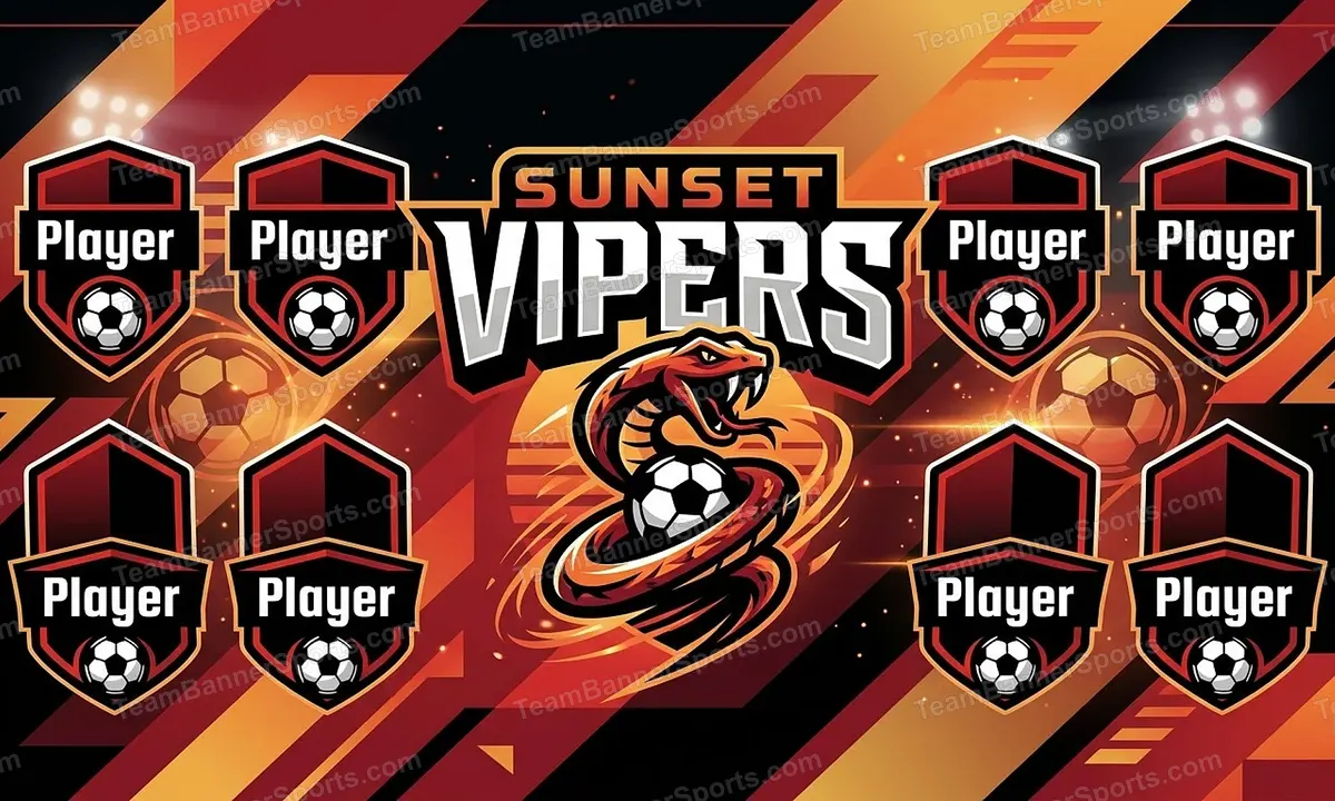Sunset Vipers soccer team banner created with AI