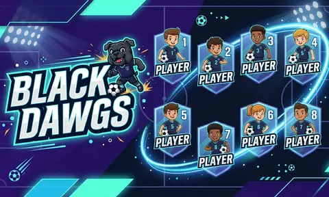 Black Dawgs Soccer AI image template