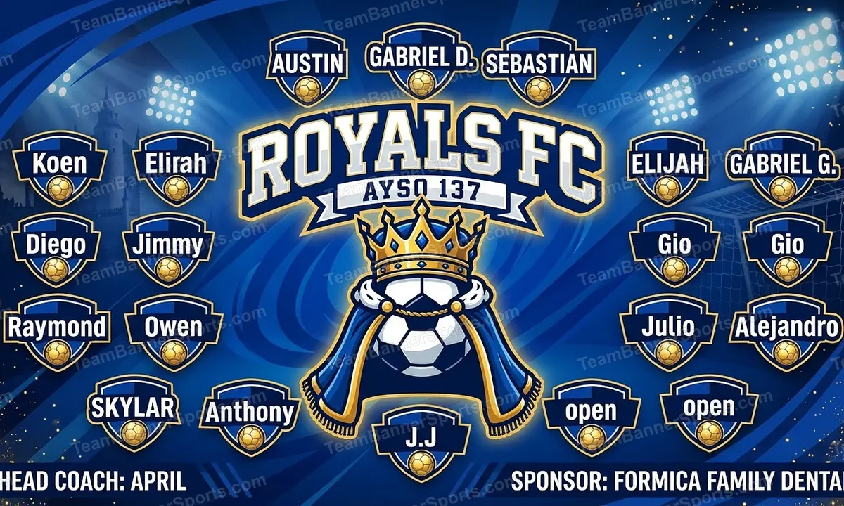 Royals FC soccer team banner created with AI