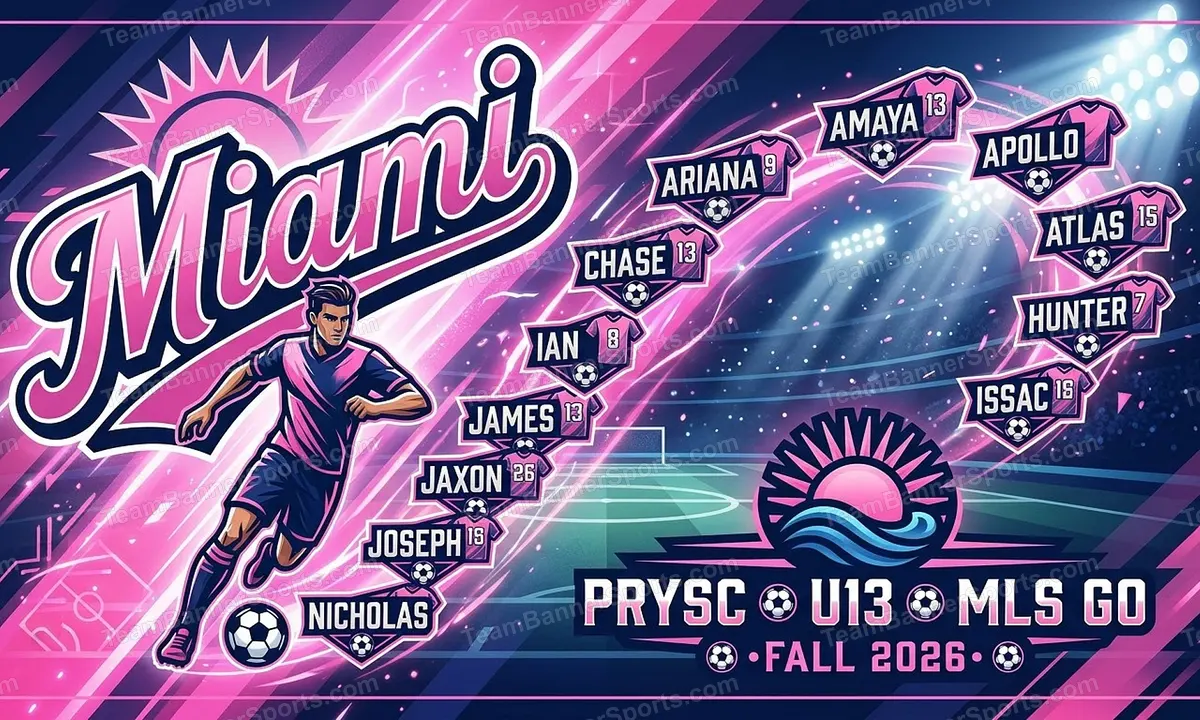 Miami soccer team banner created with AI